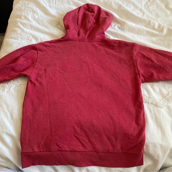 Red Zipper Hooded Sweatshirt - Picture 2 of 4